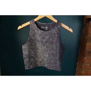 Zyia Active Navy blue and sliver  Racerback Sports Bra Women's L